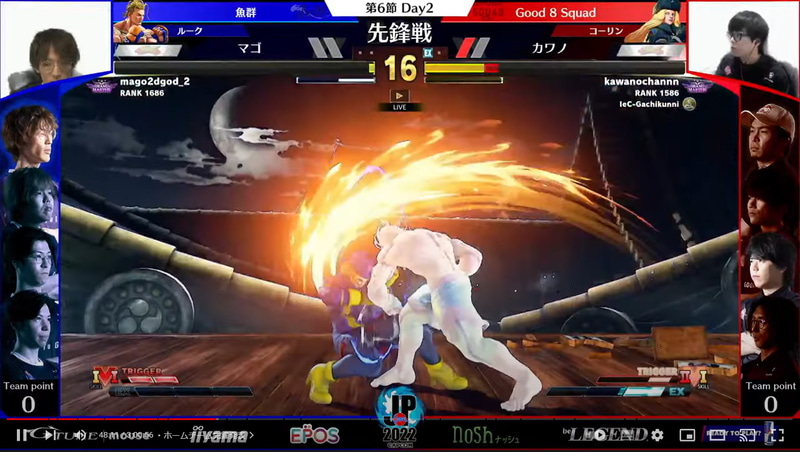 先鋒戦はマゴルーク VS カワノコーリンの一戦。ギリギリの読み合いをカワノコーリンが上回り勝利