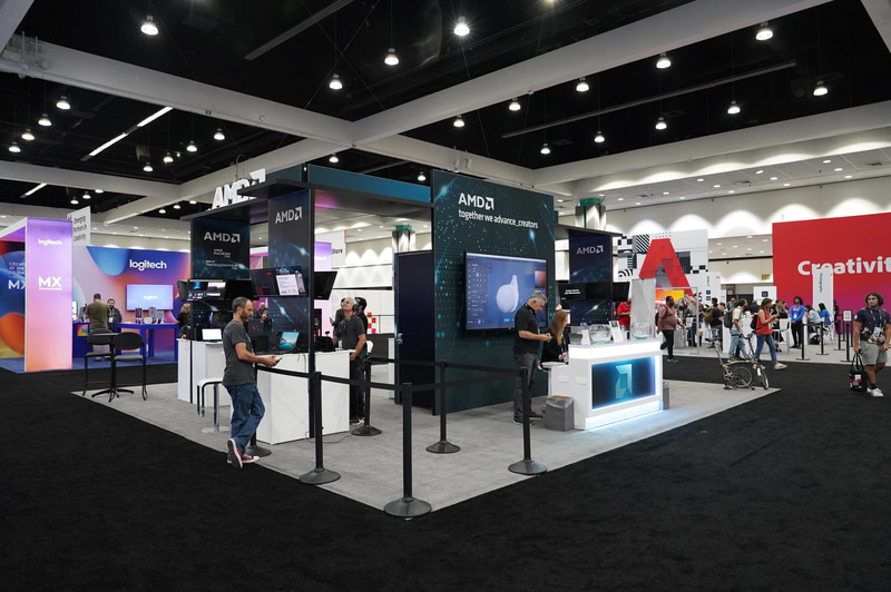 AMDブース、Ryzen ThreadripperやRadeon Proをクリエイター向けに訴求