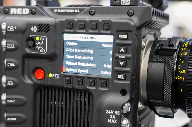REDのV-RAPTOR-XLのカメラクラウド対応デモ