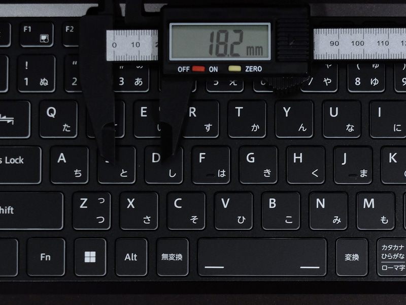 キーピッチは約18.2mm