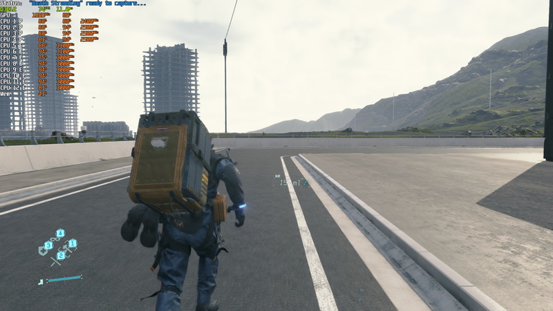 「DEATH STLANDING」の場合、平均86.4fps、最低フレームは67.6fpsとなっており、ゲームプレイ上は問題ないレベルだった