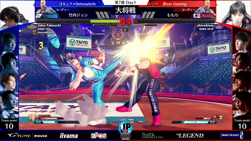 大将戦は竹内ジョンコーディーとももちコーディー。前半は竹内ジョンコーディーのこれまでと異なる立ち回りがうまく決まって翻弄されるももちコーディー