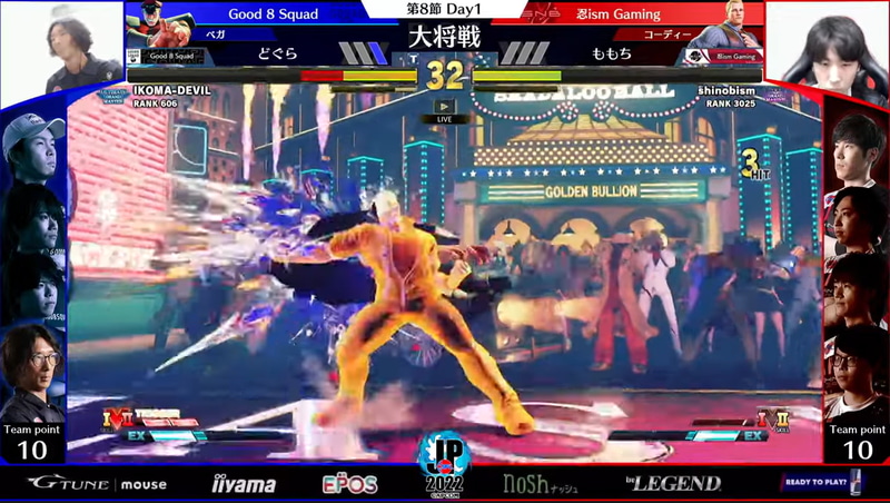 2戦目の第2ラウンド、ももちコーディーのEXゾンクナックルからの連携が決まり、そのまま攻め切って勝利。この辺りから流れがももちコーディーに向きつつあるように感じた