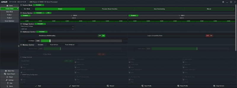 オーバークロック関連の設定ならRyzen Masterから行なうべきだろう
