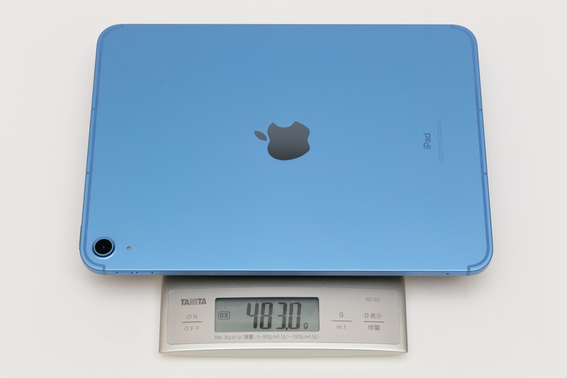 本体 (Wi-Fi+Cellular版)の重量は実測483g