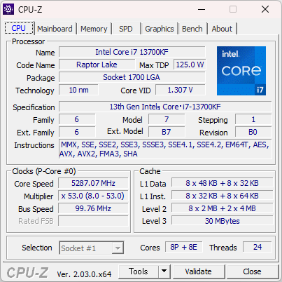 Intelの16コア(8P+8E)/24スレッドCPU「Core i7-13700KF」