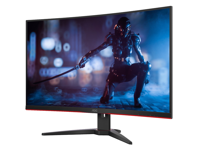 <a href="https://jp.aoc.com/product/C32G2ZE-11" class="n" target="_blank">製品ページのURL</a><br>実売価格：4万1,000円前後●パネル：31.5型●解像度：1,920×1,080ドット●表面処理：非光沢●リフレッシュレート：最大240Hz●応答速度：0.5ms●輝度：300cd/平方m●コントラスト比：3,000:1●表示色：約1,670万色●視野角：上下/左右178度●インターフェイス：HDMI 2.0×2、DisplayPort 1.2×1、ステレオミニジャック●スピーカー：なし●サイズ：709.9×244.9×524.4mm●重量：6.83kg