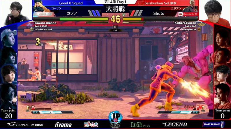 前半はカワノコーリンのEXパラベラムなどの猛攻が決まる場面が多く見られた