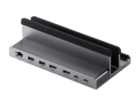 USB Type-Cドック一体型で縦/横置き両対応のノートPCスタンド