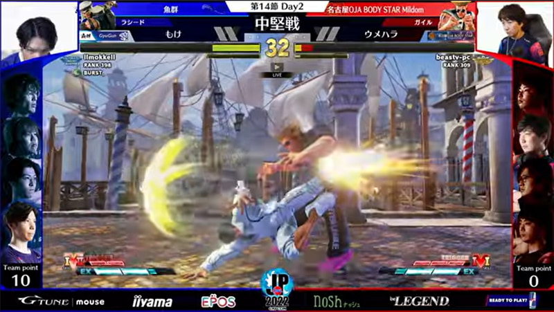 中堅戦はもけラシードとウメハラガイルの一戦。前半はもけラシードが1本先取と好調な展開を見せる