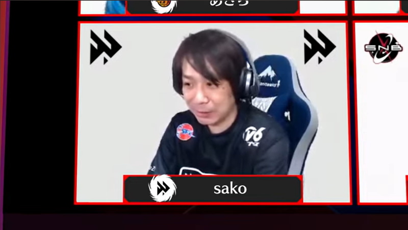 第13節まで好調にスコアを稼ぎ、プレイオフ進出を決めた4位のv6プラス FAV gamingからはリーダーのsakoが登場