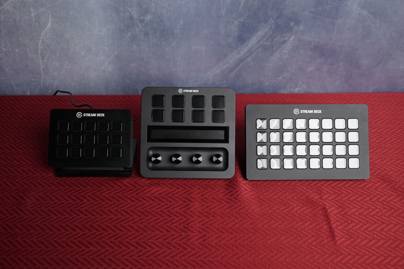 左から初代Stream Deck、Stream Deck +、Stream Deck XL