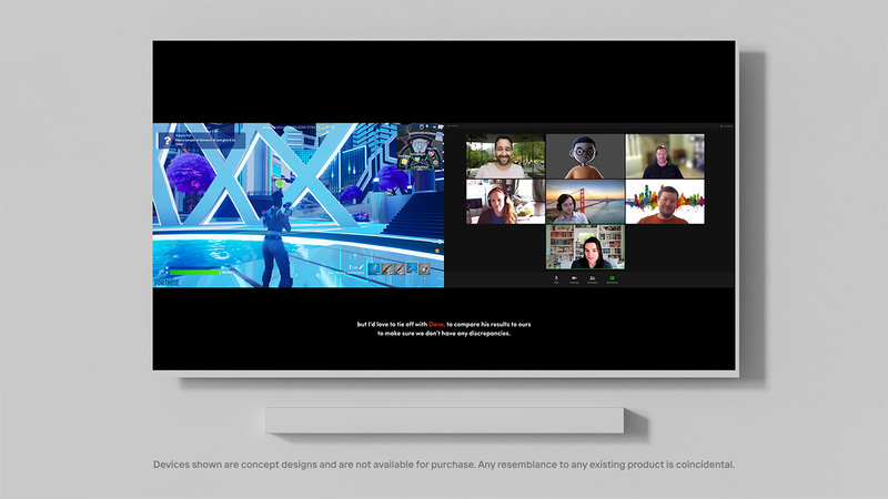 ゲームとビデオ会議の同時表示なども可能