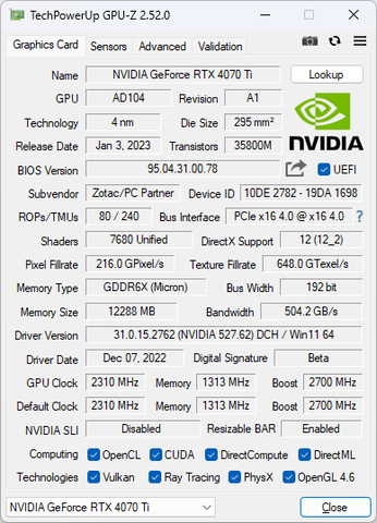 Hothotレビュー】799ドルの高性能GPU「GeForce RTX 4070 Ti」を