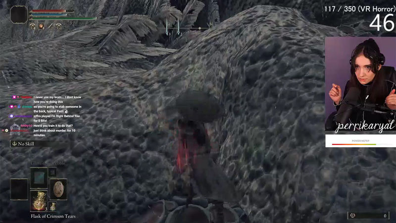 Perrikaryal氏が脳波を使って攻撃を繰り出している瞬間。この間喋っておらずかなり集中していることが分かる