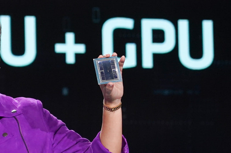 AMDの基調講演でリサ・スー CEOが公開したCPUとGPUがチップレットで1チップに統合されているInstinct MI300。こうした半導体のイノベーションが、次のソフトウェアイノベーションを起こそうとしている