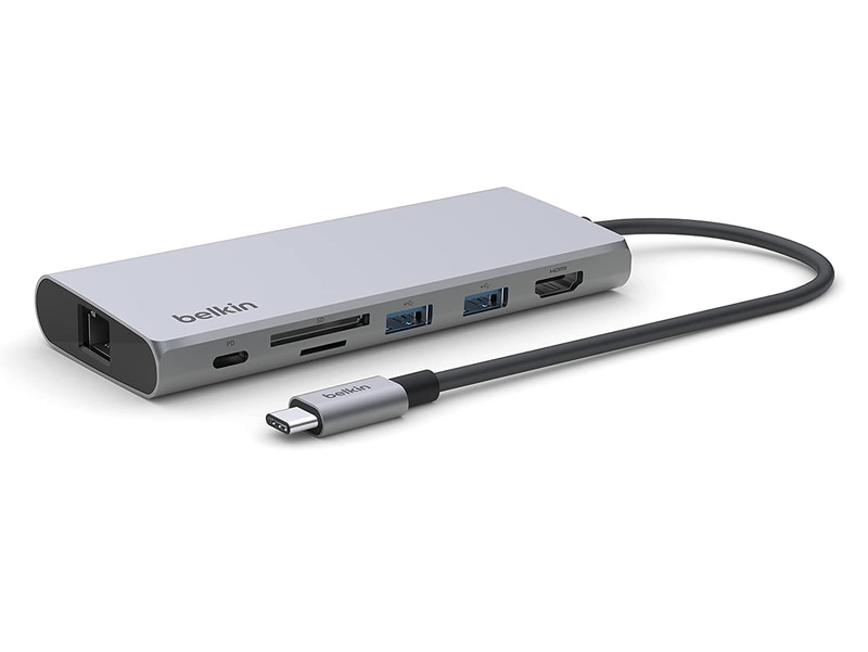 <a href="https://www.belkin.com/jp/usb-c-7-in-1%E3%83%9E%E3%83%AB%E3%83%81%E3%83%9D%E3%83%BC%E3%83%88%E3%82%A2%E3%83%80%E3%83%97%E3%82%BF%E3%83%BC/INC009btSGY.html" class="n" target="_blank">製品ページのURL</a><br>実売価格：1万3,000円前後●給電方式：バスパワー●ホスト接続:USB 3.1 Type-C(映像伝送および最大85W出力のUSB PDに対応)●デバイス接続：USB 3.1 Type-C(最大100W入力のUSB PDに対応)、USB 3.1×2、HDMI 2.0、2.5Gigabit Ethernet、microSD/SDカードスロットなど●サイズ：125.7×53×15.9mm●重量：120g