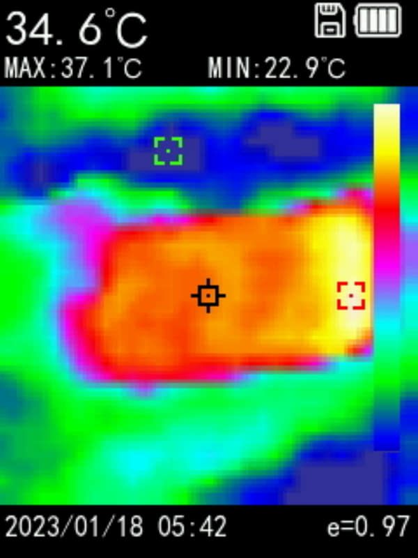 TDP 11W時は37.1℃