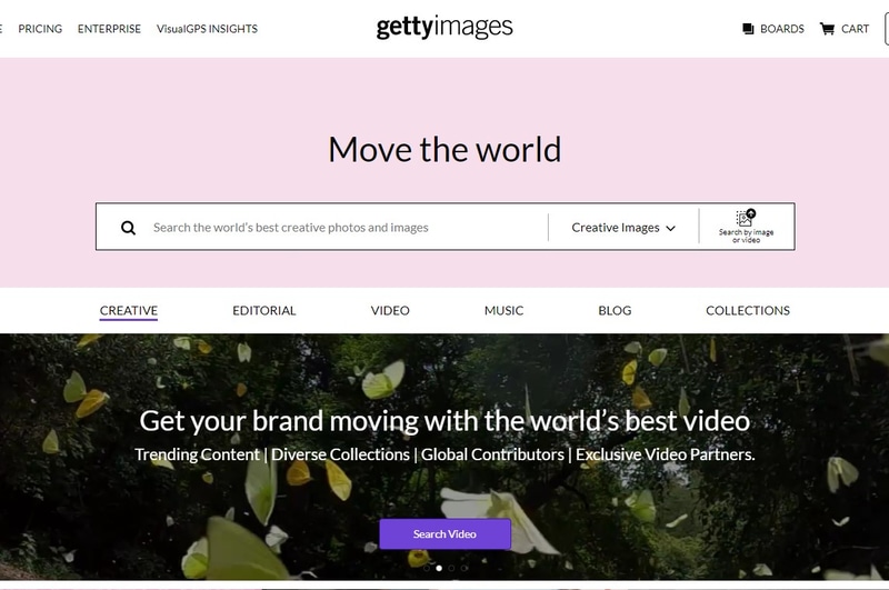 ゲッティイメージズのサイト