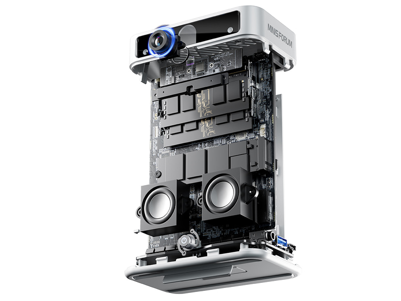 本体内部。デュアルスピーカーの内蔵も特徴