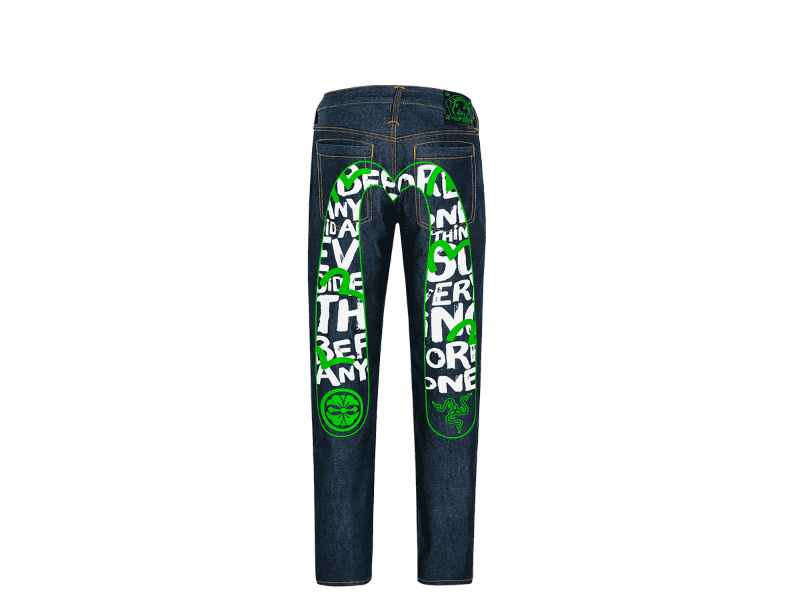 大黒ペイント刺繍入りスリムテーパードジーンズ#2017