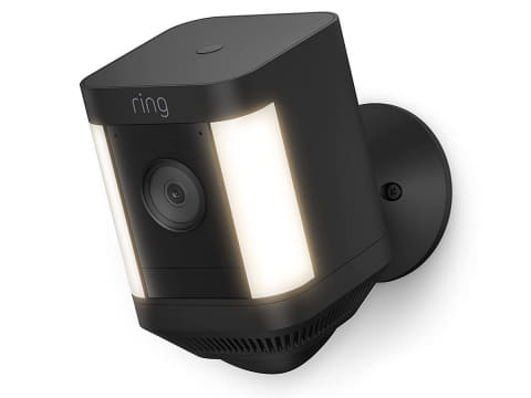 ホワイト |ンサーライト付き屋外カメラ、双方向音声、電球色LED