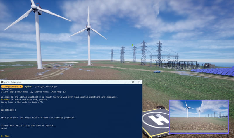 AirSimでのChatGPT統合