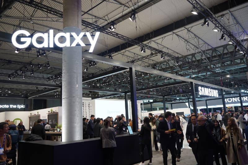 Galaxyのロゴが入ったSamsungブース