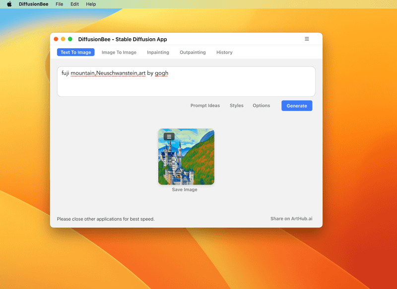DiffusionBeeは、誰でも手軽に画像生成AIの実力を試せるMac用の無料アプリです