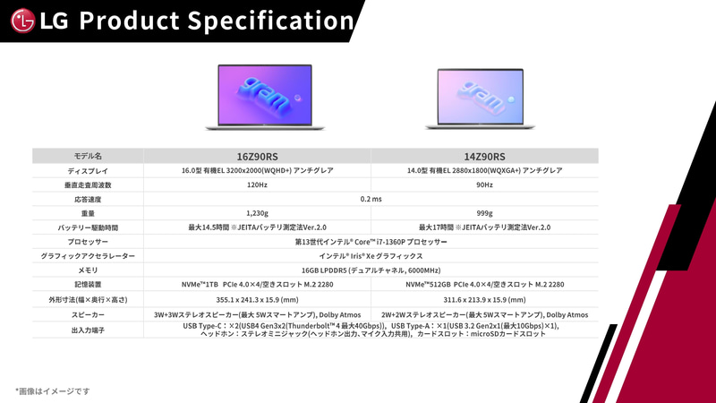 14型と16型の2モデルを投入し、いずれも4月上旬に発売する