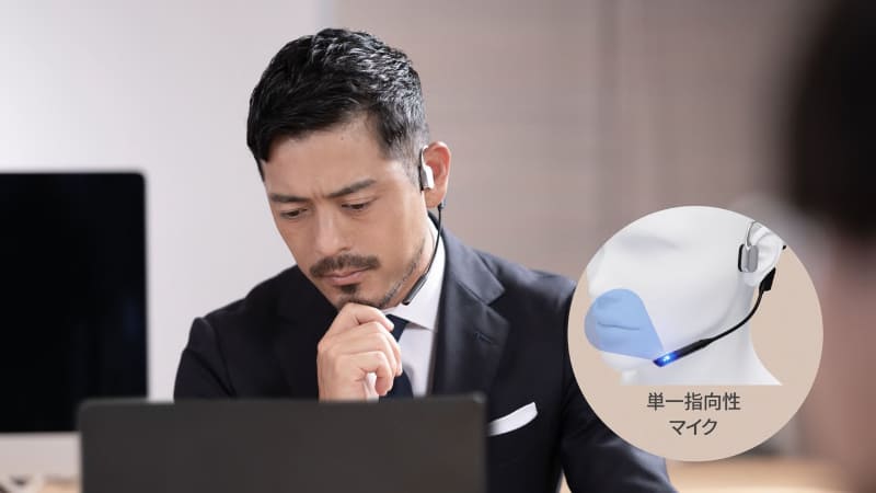 単一指向性のECMブームマイクを同梱する