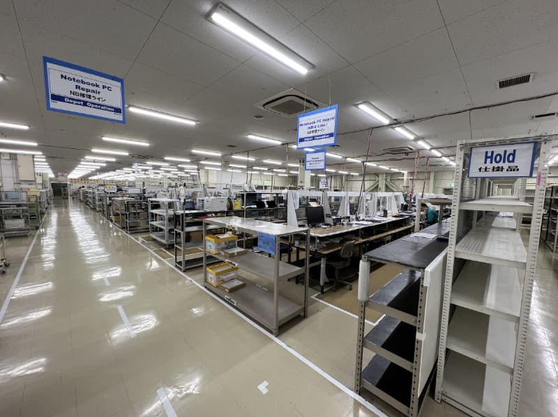 修理エリアの様子