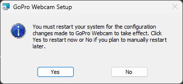 完了したらいったん再起動する