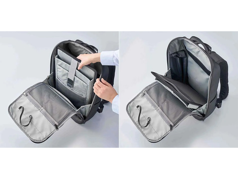 衝撃が2分の1になるノートPC収納付きを備えたビジネスリュック - PC Watch