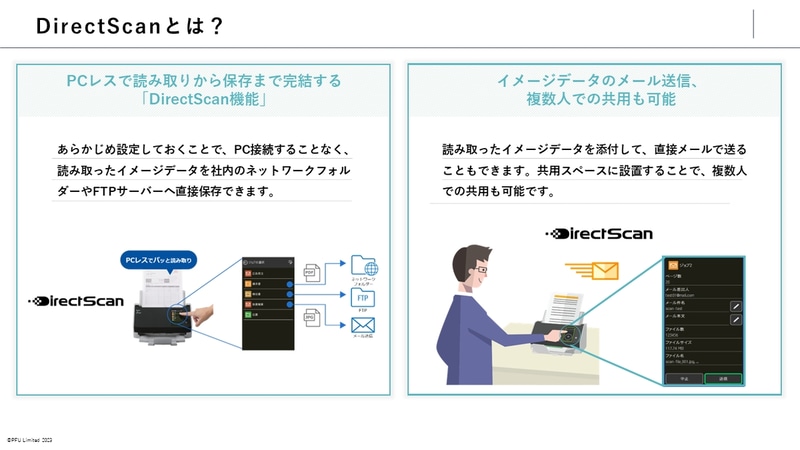 PCレスでのスキャンを実現するDirectScan