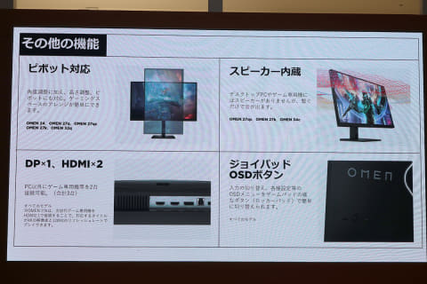 日本HP、4K/144Hz対応などゲーミングモニター6機種一挙投入 - PC Watch