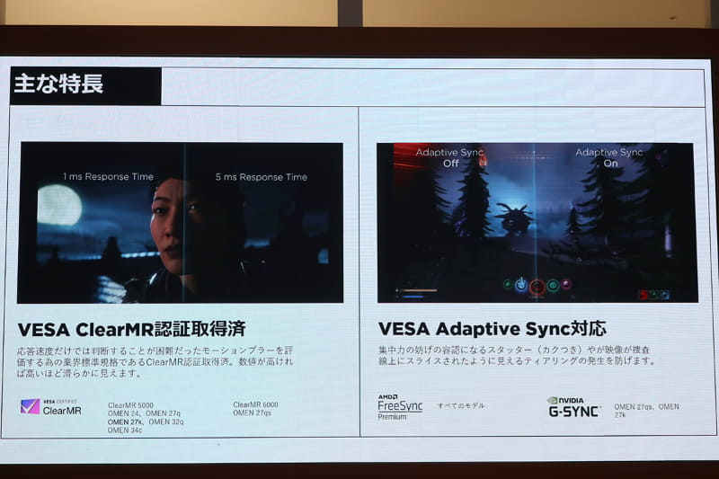 各モデルの主な特徴