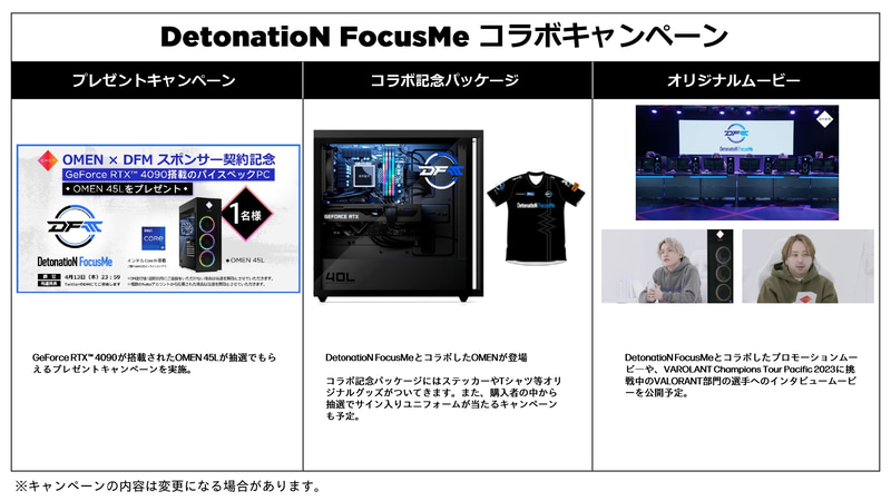 DetonatioN FocusMeとのスポンサー契約を締結