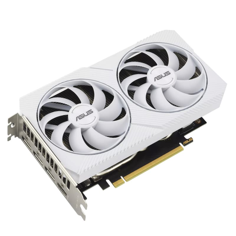 GeForce RTX 3060は、ASUSのDUAL-RTX3060-O12G-WHITEを使用している。2連ファンのOCモデルでホワイトカラーが一番の特徴。白で統一したPCを組みたい場合にはありがたい存在だ