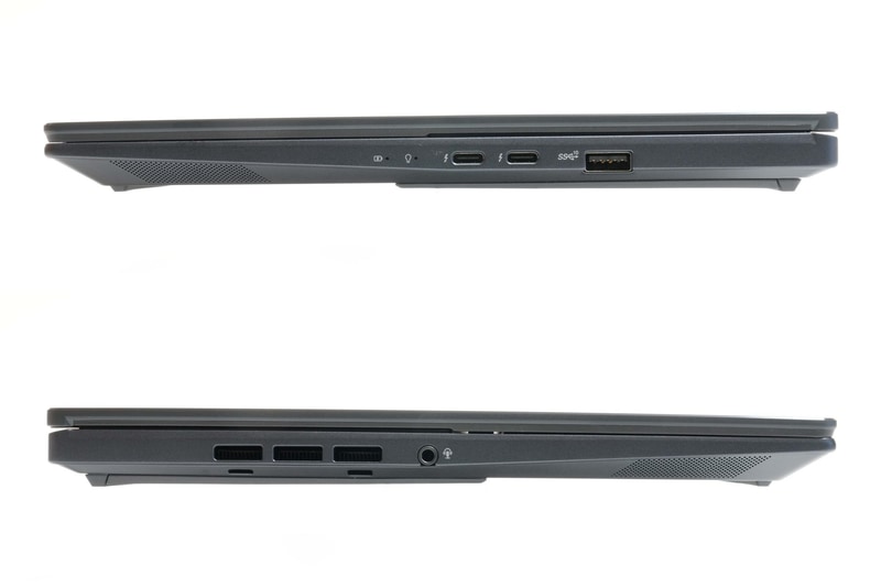 右側面にはThunderbolt 4×2、USB 3.1、左側面には3.5mmコンボジャックを装備。Thunderbolt 4は左右に1つずつ配置してほしいところだ