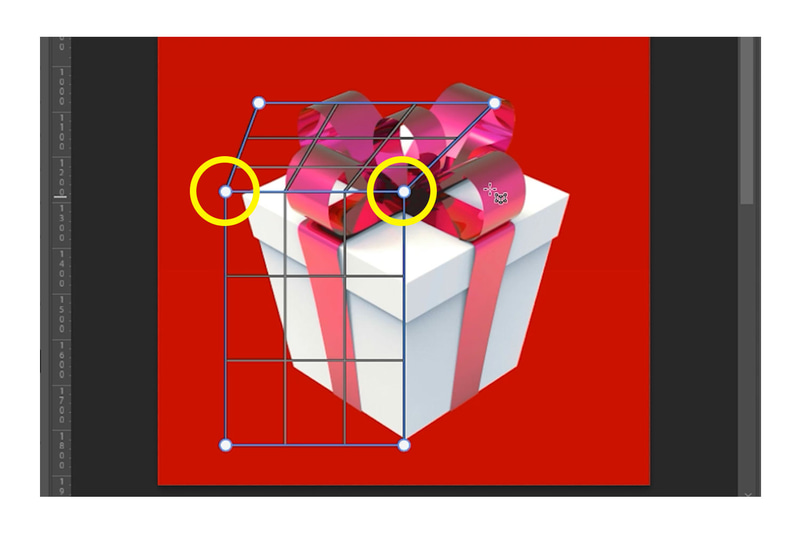 この時、四隅の各ポイントが別のグリッドのピンに近いと自動で結合されます。