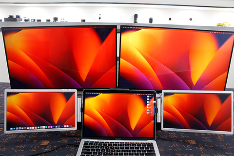 ケーブル1本でノートPCに2画面拡張できる折りたたみ式モバイルモニター