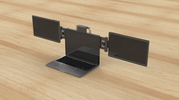 ケーブル1本でノートPCに2画面拡張できる折りたたみ式モバイルモニター