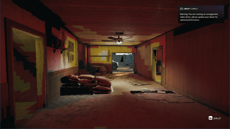 Rainbow Six Siege(DX11)では、天井から床まで色の処理が完全に間違っているほか、陰影処理の一部がすべて黒で塗りつぶされるなどの不具合が頻発