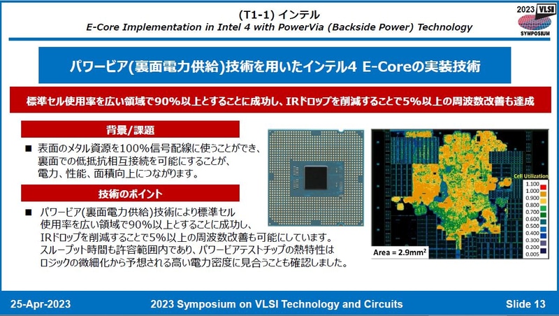Intelが開発した「Intel 4」プロセス向けパワービア(裏面電源供給)技術(番号T1-1)