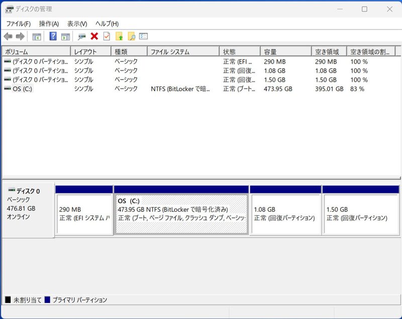 ストレージのパーティション