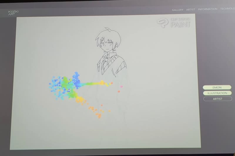 作家の筆遣いといった創作の軌跡が絵紋として可視化される