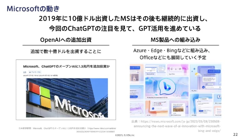 MicroSoftは活発にGPT活用を進める