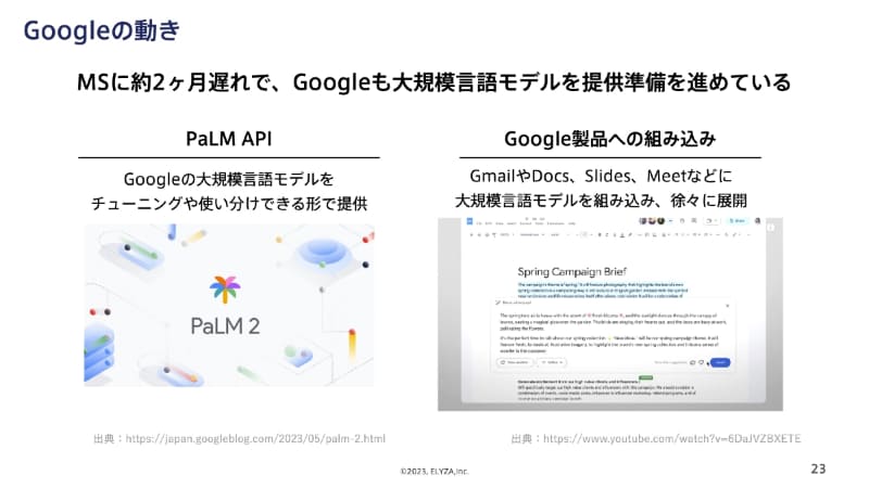 GoogleもPaLMのAPIを公開し追い上げている