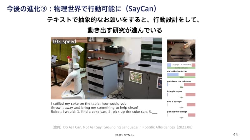 ロボットの行動設計を行わせる研究も